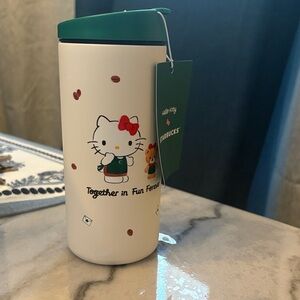 Starbucks White Tumbler with Hello Kitty Design
